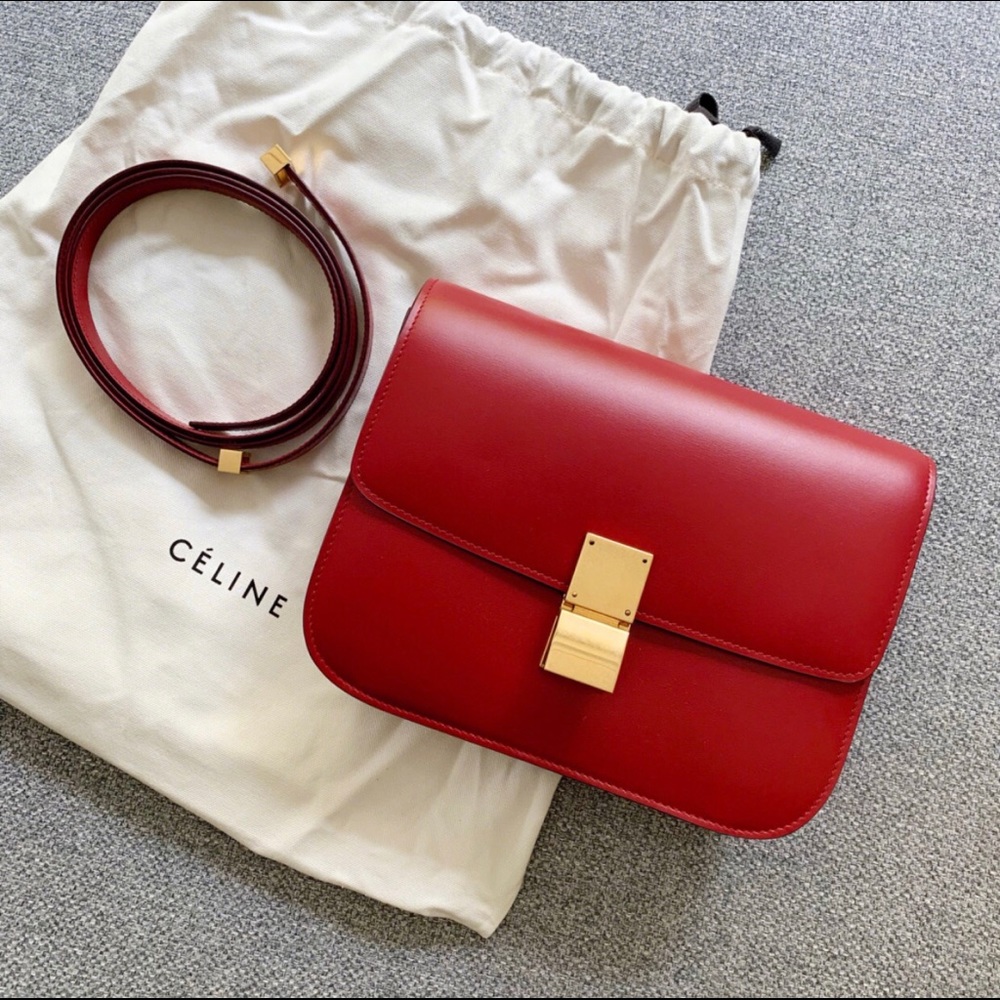 CELINE MEDIUM CLASSIC BAG IN BOX CALFSKIN